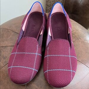Rothy's Burgundy and Blue Loafers